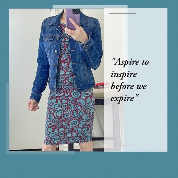 💕Beautiful Blue & Red Paisley Lularoe Julia Pencil Dress💕 - Picture 4 of 8